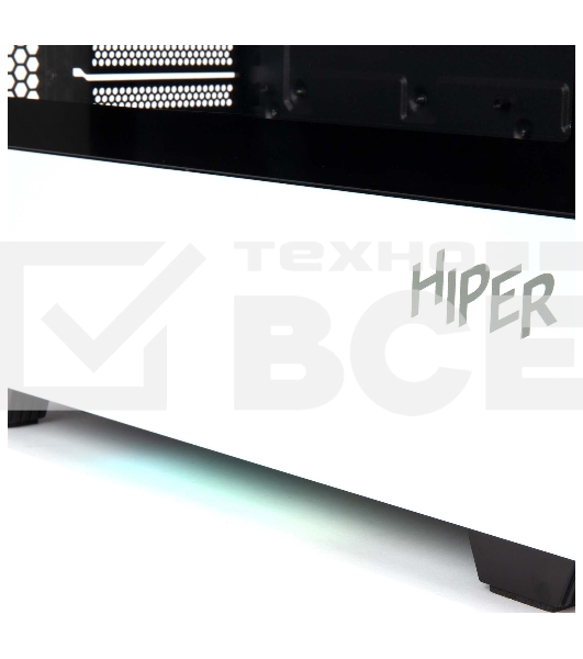 Компьютерный корпус Hiper PW81 белый без БП ATX 3x120мм 2xUSB2.0 2xUSB3.0 audio bott PSU