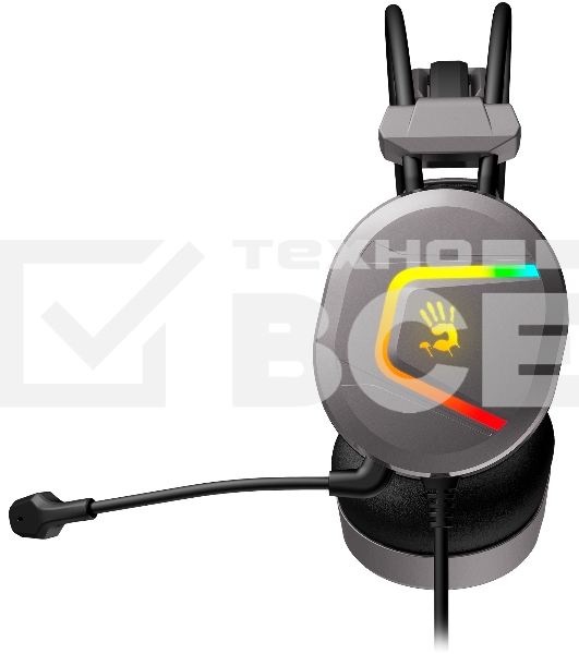Наушники с микрофоном A4Tech Bloody MC750 серый 2.3м мониторные USB оголовье (MC750 GREY)