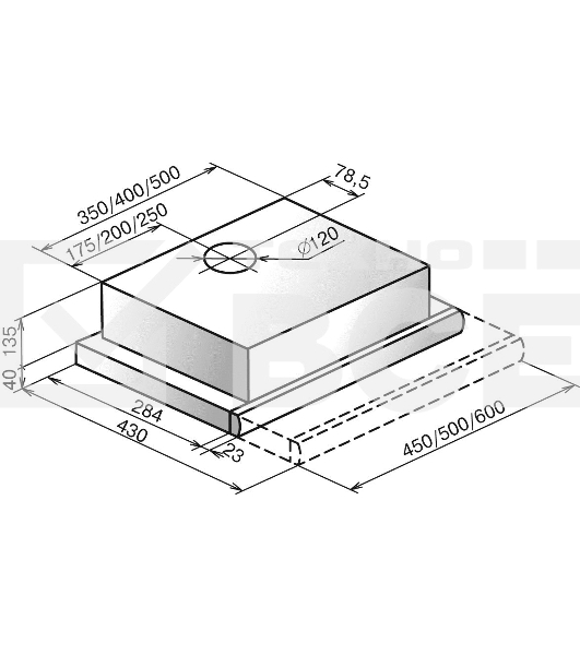 Вытяжка Elikor Интегра 45П-400-В2Л черн/черн