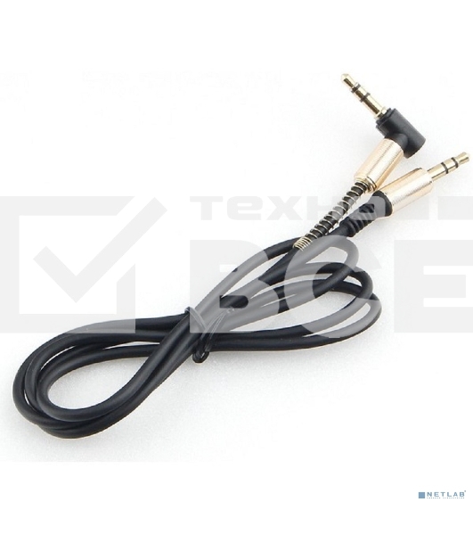 Кабель Cablexpert аудио 90˚ CCAB-02-35MML-1MB. 3.5 Jack (M)/3.5 Jack (M), черный, 1м, блистер