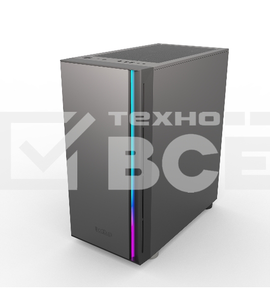 Компьютерный корпус без блока питания PCCOOLER LM300 ARGb BK, Flat Mid Tower, черный, TG, 0.45 SPCC, 1x120мм mATX, mITX 170/330/150мм 2x2.5