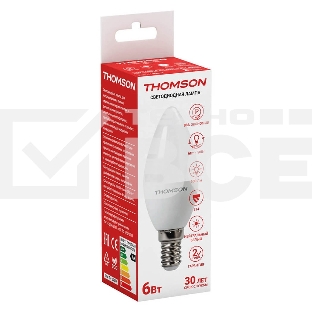 Лампа светодиодная Hiper THOMSON LED CANDLE 6W 500Lm E14 4000K TH-B2014