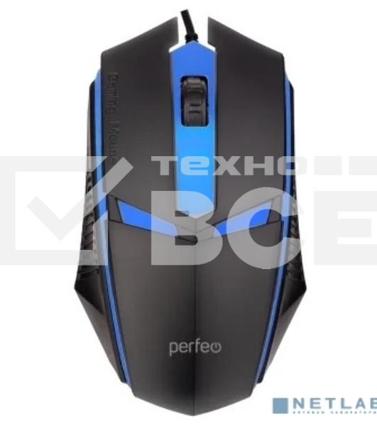 Мышь проводная оптическая Perfeo 'FACE', 3 кн, USB, черный, GAME DESIGN, 7 цв. подсветка, 1000 DPI