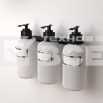 Держатель дозатора для жидкого мыла и шампуней Rexant на 3 флакона настенный, черный, фото 1