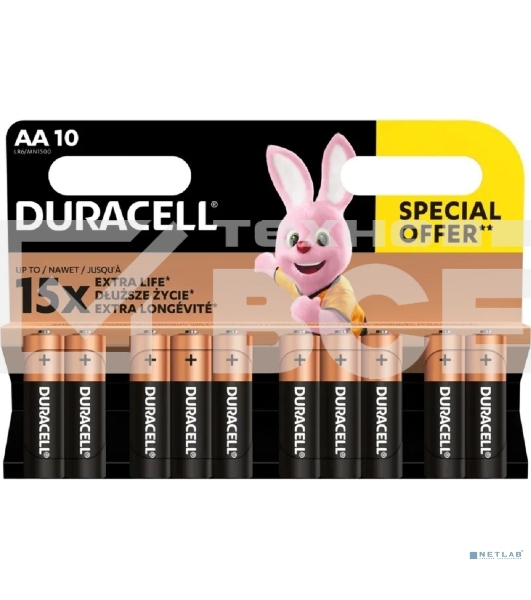 Батарейки Duracell LR6-10BL BASIC (6/60/16800) (10 в уп-ке шт.)