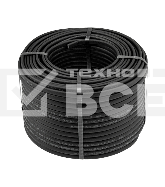 Кабель греющий (нагревательный) Rexant саморегулирующийся с УФ-защитой SRL40-2CR UV, экранированный, 40Вт/м, 1,0мм2/45м, бухта 100м