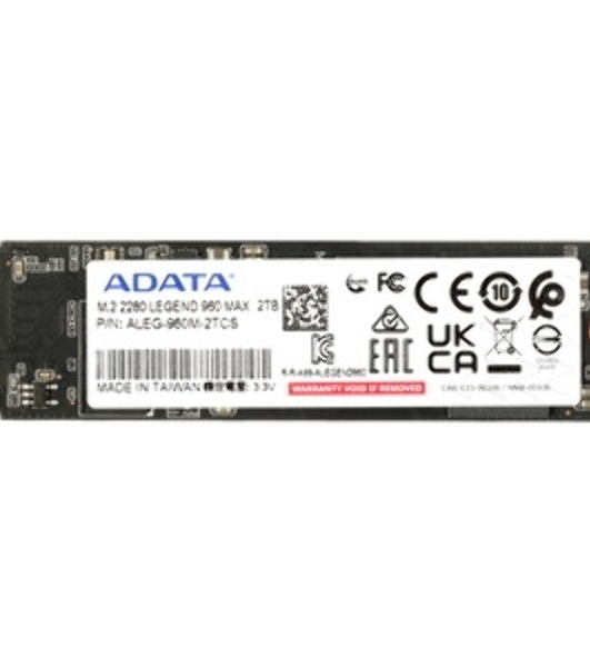 Накопитель SSD ADATA LEGEND 960 MAX, 2Tb, PCIe 4.0 x4, M.2 2280, NVMe, R/W 7400/6800, с радиатором