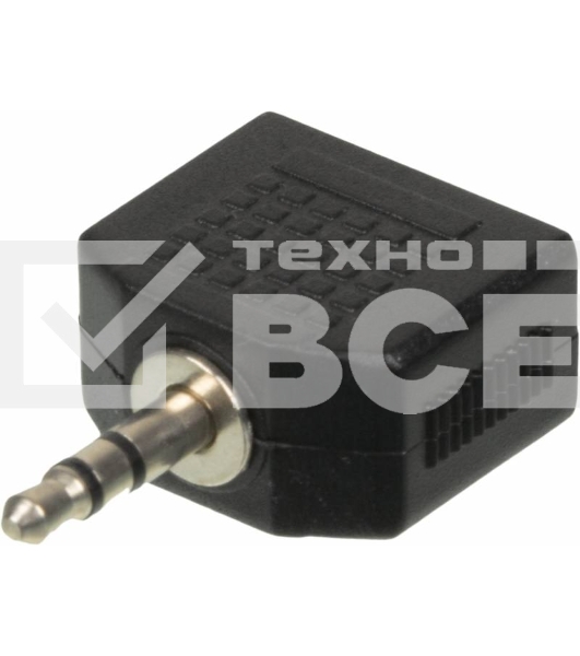 Адаптер аудио Ningbo JAAA095-B 2xJack 3.5 (f)/Jack 3.5 (m) черный