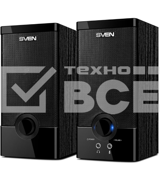 Колонки Sven SPS-603 черный {USB-порт ПК, ноутбука или адаптер 5V DC}