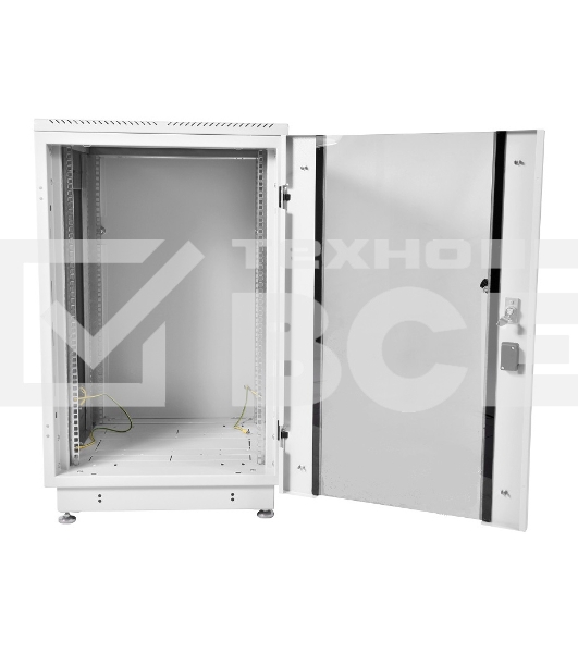 Шкаф коммутационный ЦМО ШТК-М-18.6.6-1ААА-9005 18U 600x600мм пер.дв.стекл задн.дв.стал.лист 2 бок.пан. направл.под закл.гайки 270кг черный