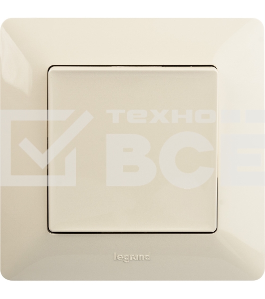 Механизм выключателя 1-кл. СП Valena Life 10А IP20 250В 10АХ с лицевой панелью; безвинтовые зажимы сл. кость Legrand 752501