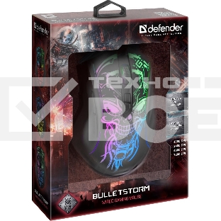 Мышь проводная Defender Bulletstorm GM-928 черный, 7200 dpi, USB, кнопки - 7