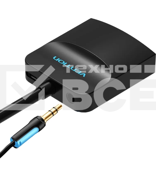 Мультимедиа конвертер Vention VGA + аудио > HDMI, гибкий, черный
