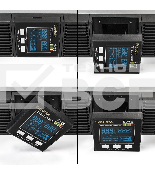Источник бесперебойного питания On-line ExeGate PowerExpert ULS-2000.LCD.AVR.1SH.2C13.USB.RS232.SNMP.2U <2000VA/2000W, On-Line, PF=1, LCD, 1*Schuko+2*C13, RS232, USB, SNMP-slot, Rackmount 2U/Tower, металлический корпус, Black>