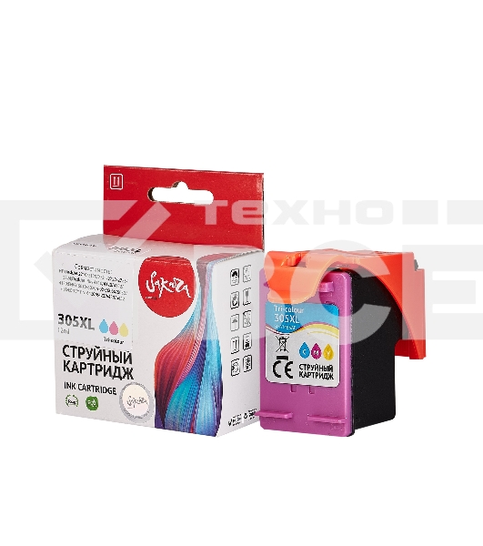 Картридж струйный Sakura 3YM63AE (№305XL Tri-colour) для HP, триколор, 11,6 мл., 200 к.