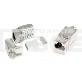 Вставка Keystone Jack KJNE-8P8C-C5e-90-SH-F-WH RJ-45(8P8C),кат.5e,экран.,110 IDC,зад.с пом.NE-TOOL,белая  46659  Hyperline