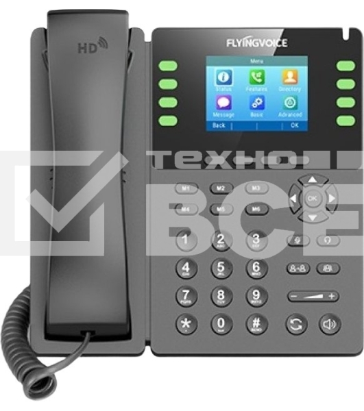 Телефон IP Flyingvoice P23G серый (упак.:1шт)