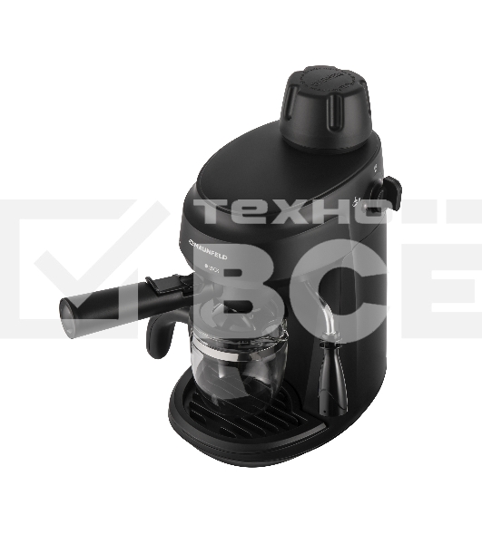 Кофемашина рожковая Maunfeld MF-733BK чёрный, исп. кофе - молотый, 0.24 л, 870 Вт, 4 бар.
