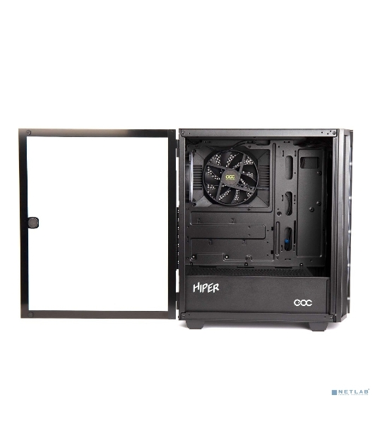 Компьютерный корпус Hiper DCB черный без БП ATX 1x120mm 1x140mm 1xUSB2.0 1xUSB3.0 audio bott PSU