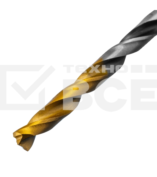 Сверло спиральное по металлу 4,2 x 75мм, Р6М5, Golden Tip, многогранная заточка Denzel