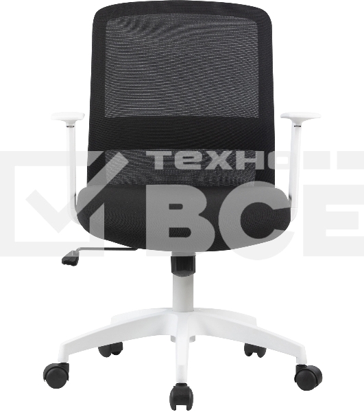 Кресло компьютерное Cactus CS-WMC333-BK черный, сиденье черный, сетка/ткань, низк.спин. крестов. пластик, пластик белый