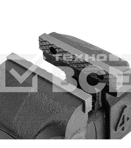 Тиски слесарные BVH-100, 100 мм, поворотные, стальная направляющая, с наковальней Denzel