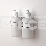 Держатель дозатора для жидкого мыла и шампуней Rexant на 2 флакона настенный, белый, фото 1