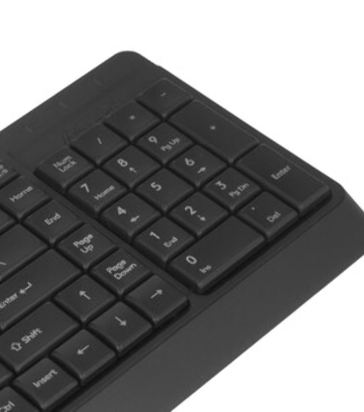 Комплект клавиатура+мышь A4Tech FStyler F1512 проводной, USB, 1200 DPI, черный