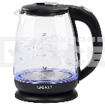 Чайник электрический Galaxy Line GL 0554, черный, стекло, 2000 Вт, 1,8 л, LED-подсветка, шкала уровня воды, корпус из термостойкого стекла, фото 1