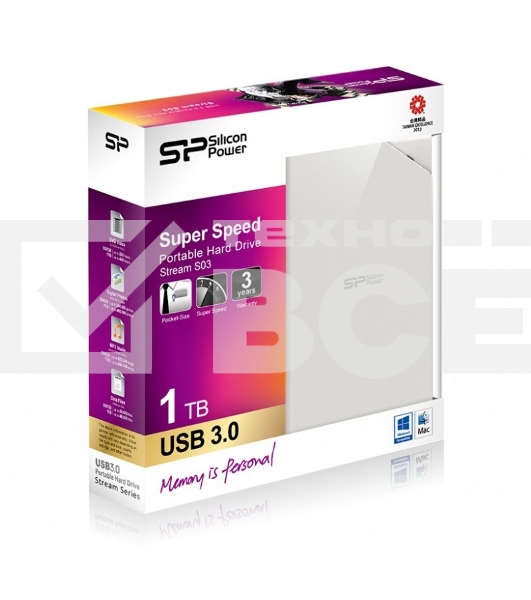 Внешний жесткий диск Silicon Power USB 3.0 1Tb S03 SP010TBPHDS03S3W Stream 2.5