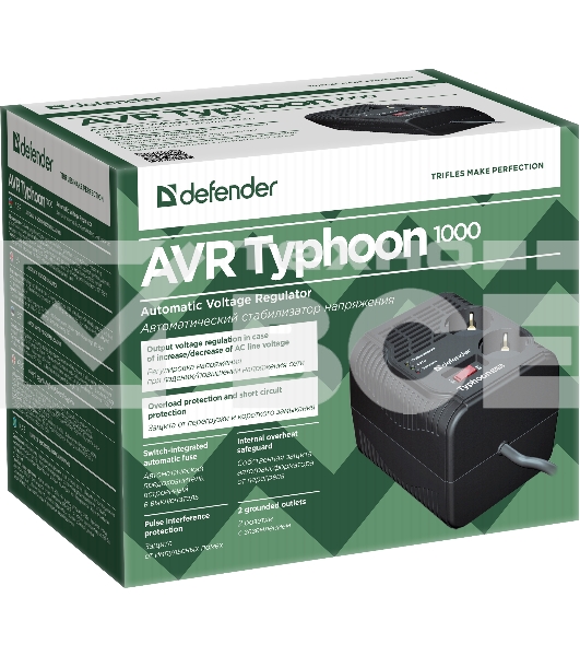 Стабилизатор, Defender AVR Typhoon 1000 максимальная мощность 320 Вт