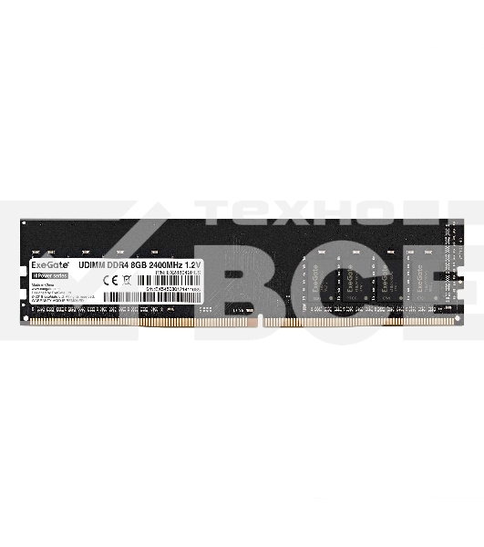 Оперативная память Exegate, DDR4, 8GB (1x8 GB), 2400 MHz, CL17, OEM