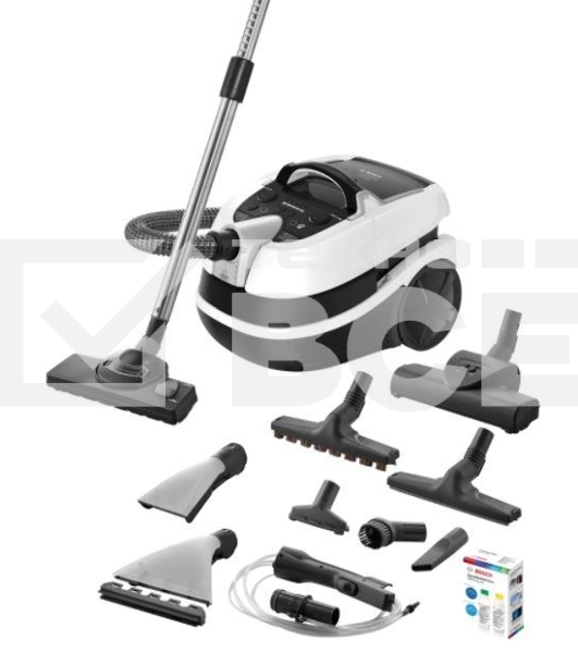 Пылесос Bosch BWD421PRO белый/черный, 230/2100 Вт, уборка влажная/сухая, пылесборник мешок/контейнер 5 л