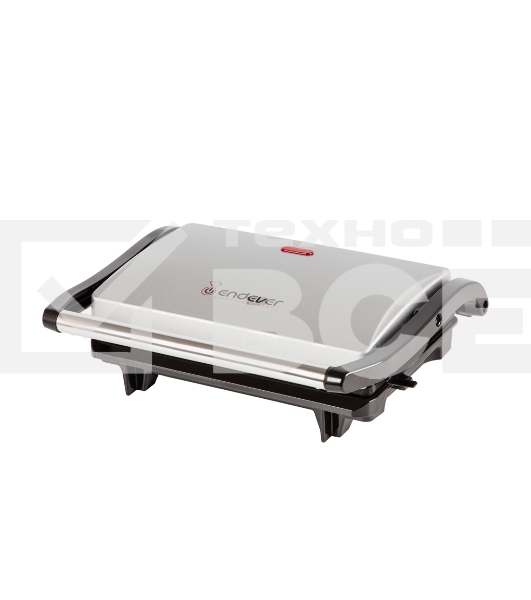 Электрогриль Endever Grillmaster 115, 1500 Вт, авто терморегулятор, антипригарное покрытие, индикатор нагрева, серебристый/черный