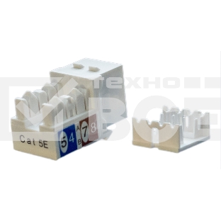 Вставка Hyperline KJ9-8P8C-C5e-90-WH Keystone Jack RJ-45(8P8C), категория 5e, белая