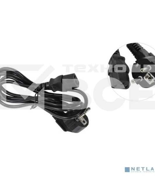 Кабель питания ExeGate Power PC-1,8P (Евровилка угловая Schuko->С13) VDE-250V-3*0.5-CU, 6A, 1.8м