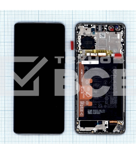 Дисплей для Huawei Nova 10 Pro в сборе с тачскрином, панелью и аккумулятором (02354YMS), белый