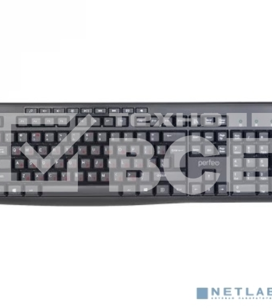 Клавиатура проводная Perfeo PUSH Multimedia, USB, черная