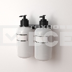 Держатель дозатора для жидкого мыла и шампуней Rexant на 2 флакона настенный, черный, фото 1