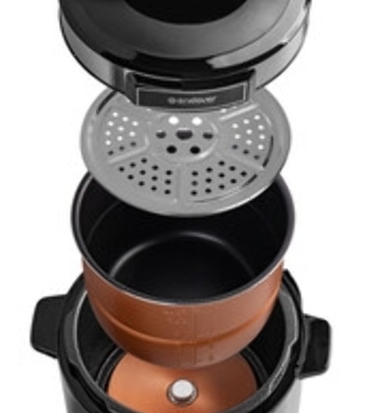 Скороварка-мультиварка электрическая Endever Vita-132, черный/стальной, мощность 1200 Вт, емкость 6л, 16 авторежимов работы, книга рецептов