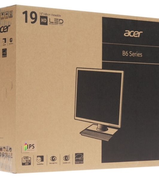 Монитор 19' Acer V196LbBi IPS 1280x1024, 60 Гц, 5 мс, 5:4, 250 кд/м², VGA, черный