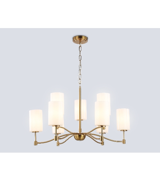 Люстра Ambrella light LH56054/6+3 BS/FR латунь/белый матовый E14*9 max 40W D765*1060