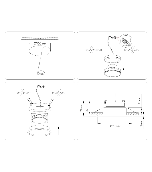 Светильник Ambrella light TN51823 BK черный GX53 max 15W D110*39