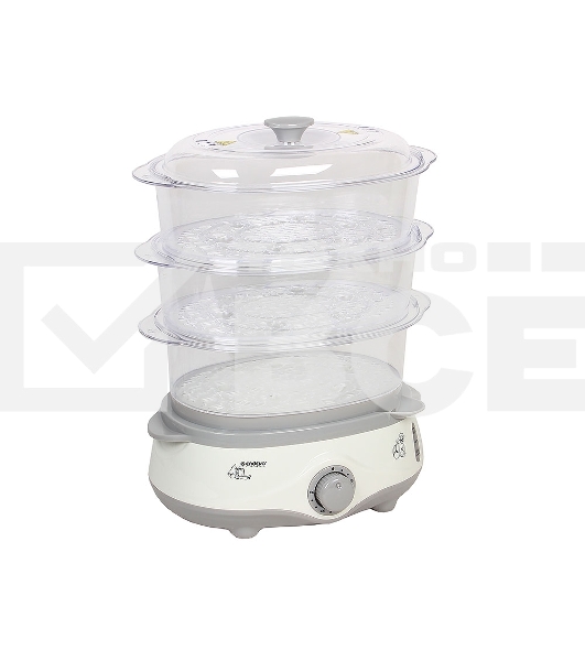 Пароварка электрическая Endever Vita-170, белый/серый, мощность 1000 Вт, объем 11 л