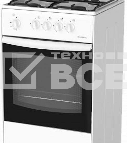 Плита газовая Darina S 4 GM 441 101 W Газовая плита, 4 конф., объем духовки - 50 литров, газ-контроль горелки духовки, щиток