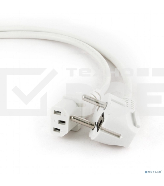 Кабель питания Gembird 1.8м, VDE(0.75мм), белый, с зазем., пакет PC-186W-VDE