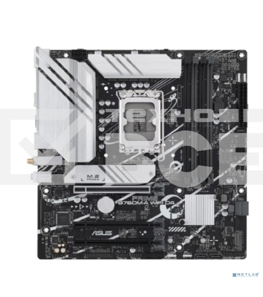 Материнская плата ASUS PRIME B760M-A WIFI D4, LGA 1700, Intel B760, 4xDDR4, 4xSATA, 2xM.2, 1xPCIe 4.0 x16, 1xPCIe 4.0 x4, 1xPCIe 4.0 x1, 2xHDMI, 1xDP, 1x 2.5Gb LAN, 2xUSB-A 3.2 Gen 2, 4xUSB-A 2.0, 3x3.5 мм, 7.1, mATX