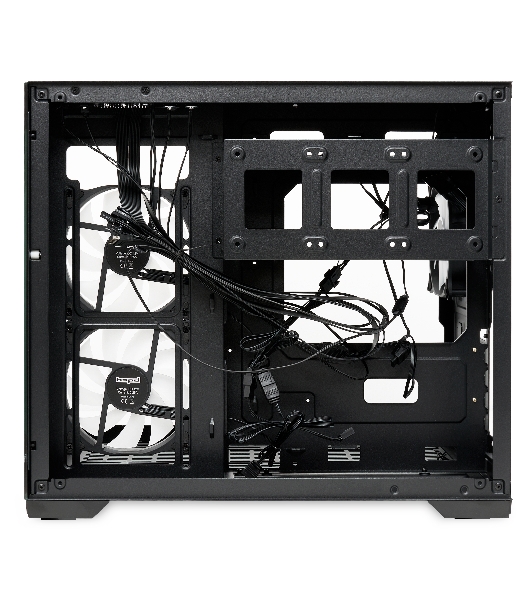 Компьютерный корпус HSPD F330, Panoramic Mini-tower, черный, TG, 0.5 SPCC, 3x120мм ARGB mATX, mITX 160/400/200мм 1x2.5', 2x3.5', 4xPCI 1xUSB-C 3.0, 2xUSB-A1.0 428x280x375мм