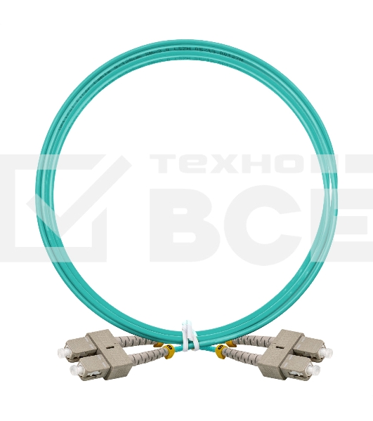 Патч-корд волоконно-оптический ExeGate FC-D-503-SC-SC-2M-LSZH (Шнур ВО MM 50/125 (OM3), SC/UPC-SC/UPC, Duplex, LSZH, 2м)
