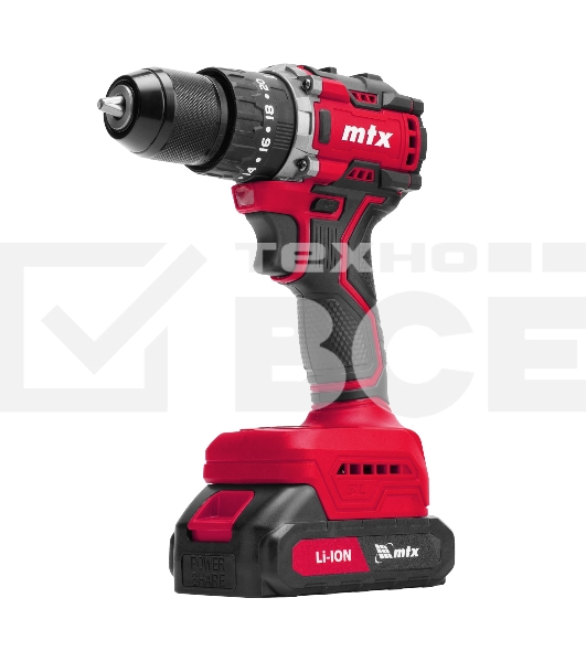 Дрель-шуруповерт аккумуляторная ударная бесщет. CIDS-BL-20, Li-Ion, 20 В MTX